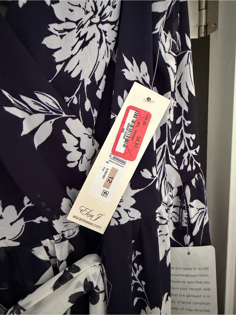 Ella Navy and White Floral Maxi Wrap Dress